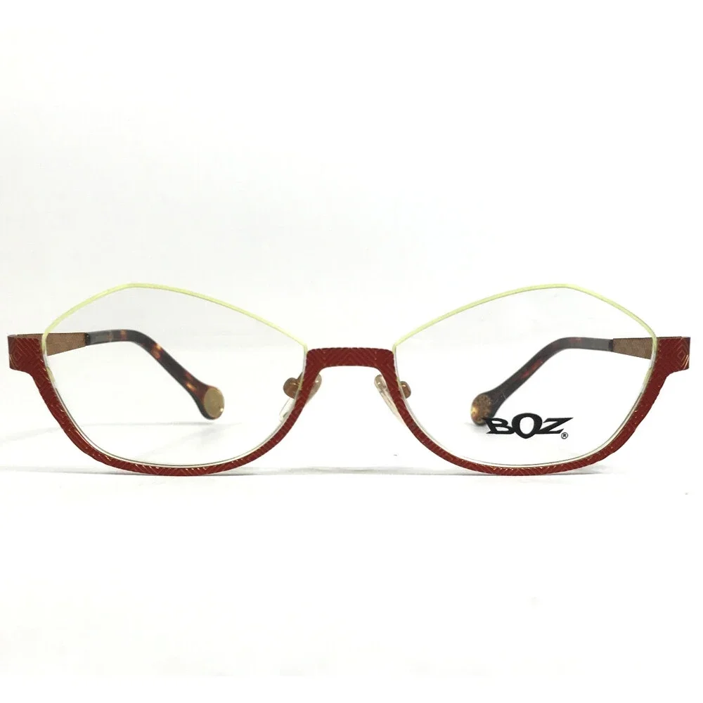 BOZ Eyeglasses Frames WORLD 3052 Red Orange Cat Eye Half Rim 52-17-140